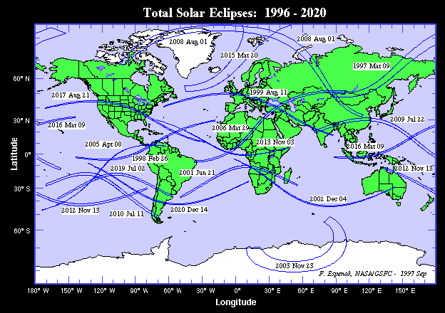 Figure 4 - Link to World Map of Total Solar Eclipses: 1996-2020